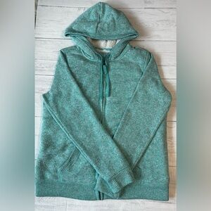 Sonoma Sherpa Lined Zip Hoodie Green Size Medium Cozy Warm Jacket